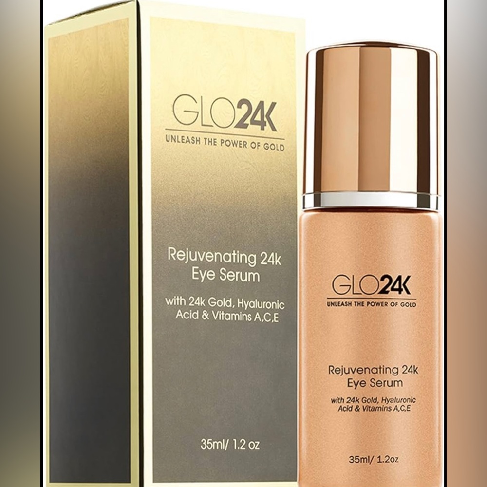 GLO24K NIB Rejuvenating 24k Eye Serum ✨Hyaluronic Acid & Vit. A,C,E 🇺🇸FLASHSALE